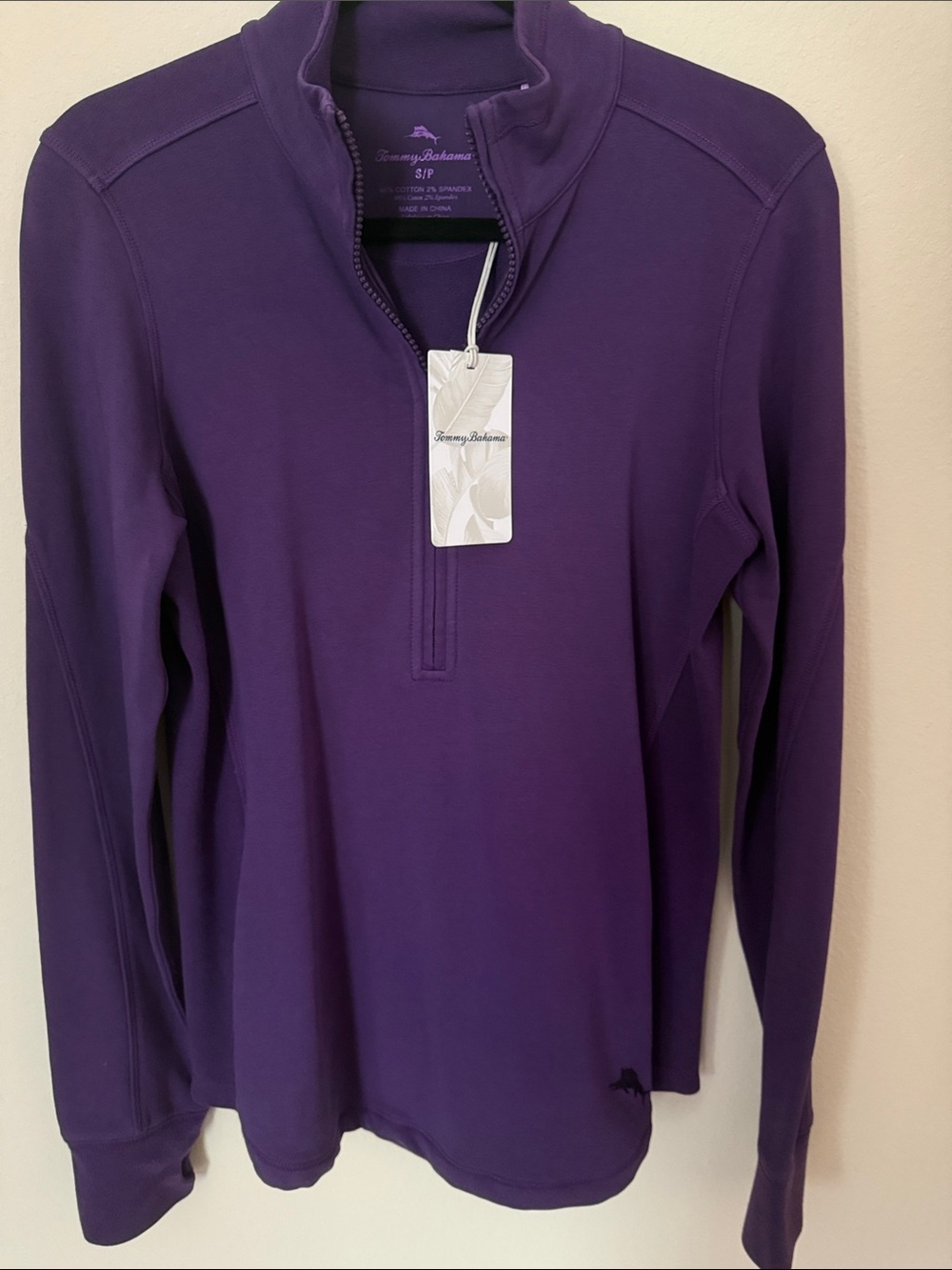 Tommy Bahama Ladies Deep Purple Half-Zip Pullover Sample New Size S/P